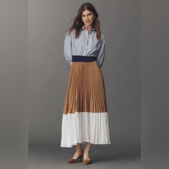 Anthropologie Dresses & Skirts - NWT Size XL - The Somerset Colorblock Pleated Twofer Maxi Dress (NWT US$ 228)